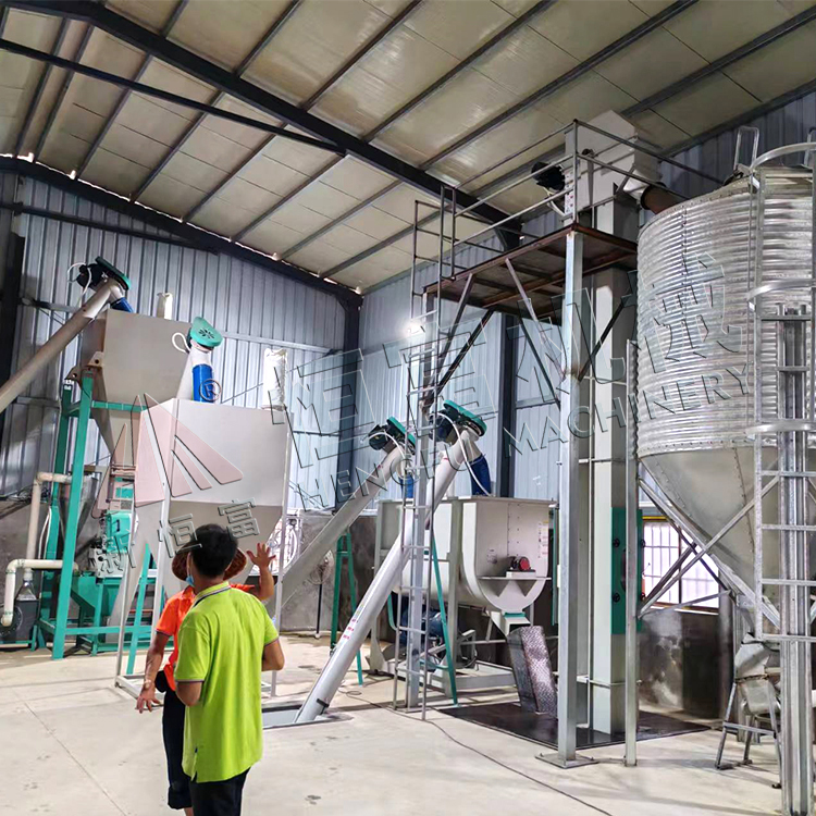 廣東汕尾時產3-5噸水滴型粉狀飼料（liào）機組