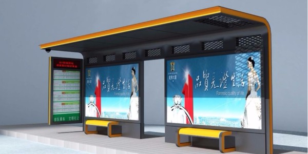 南陽市鄧州市公交（jiāo）候車亭、站牌、垃圾箱等街具